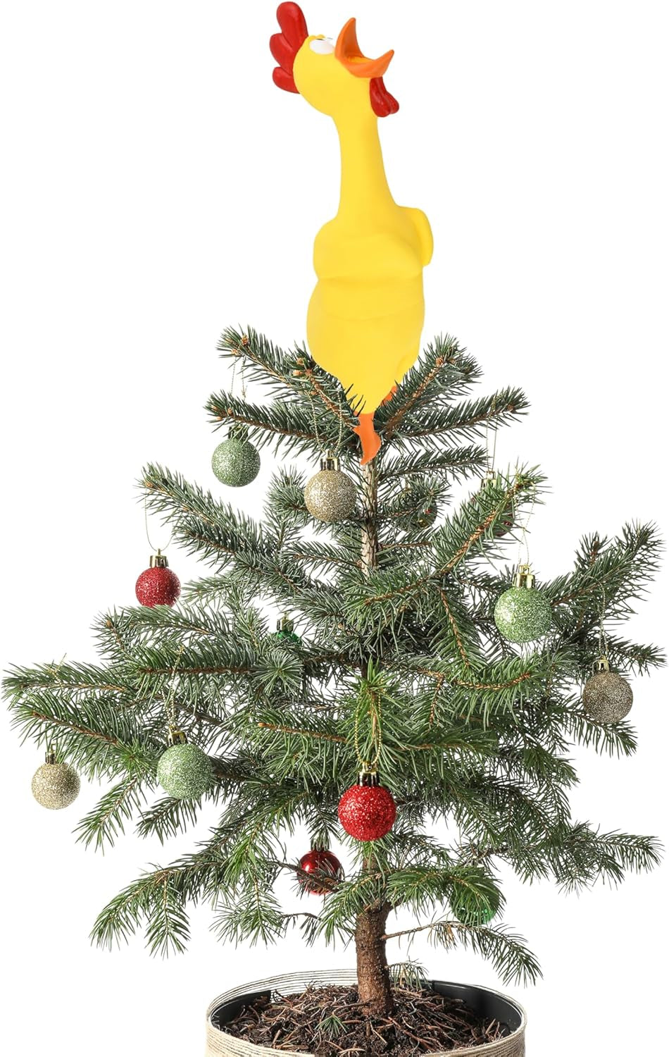 Hilarious Rubber Chicken Christmas Tree Topper