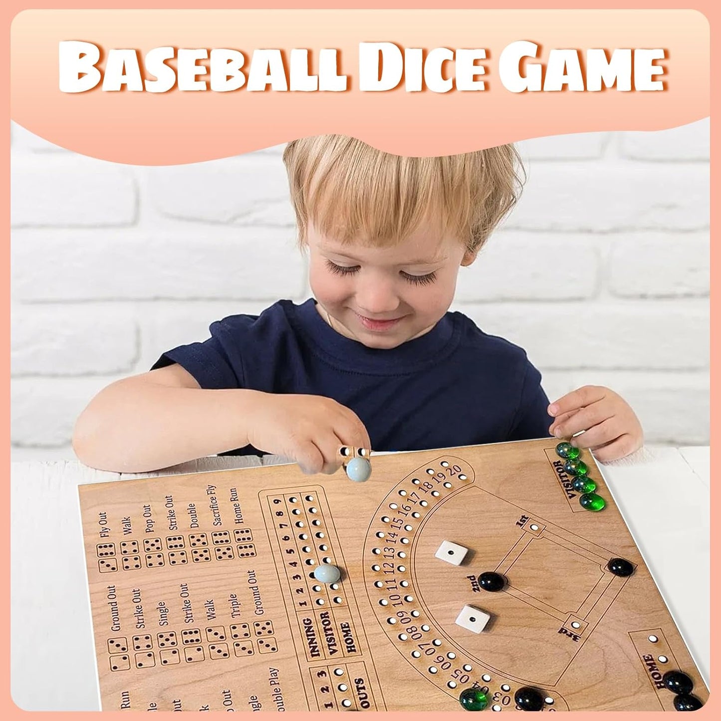 Baseball Dice Board Game for Kids & Adults