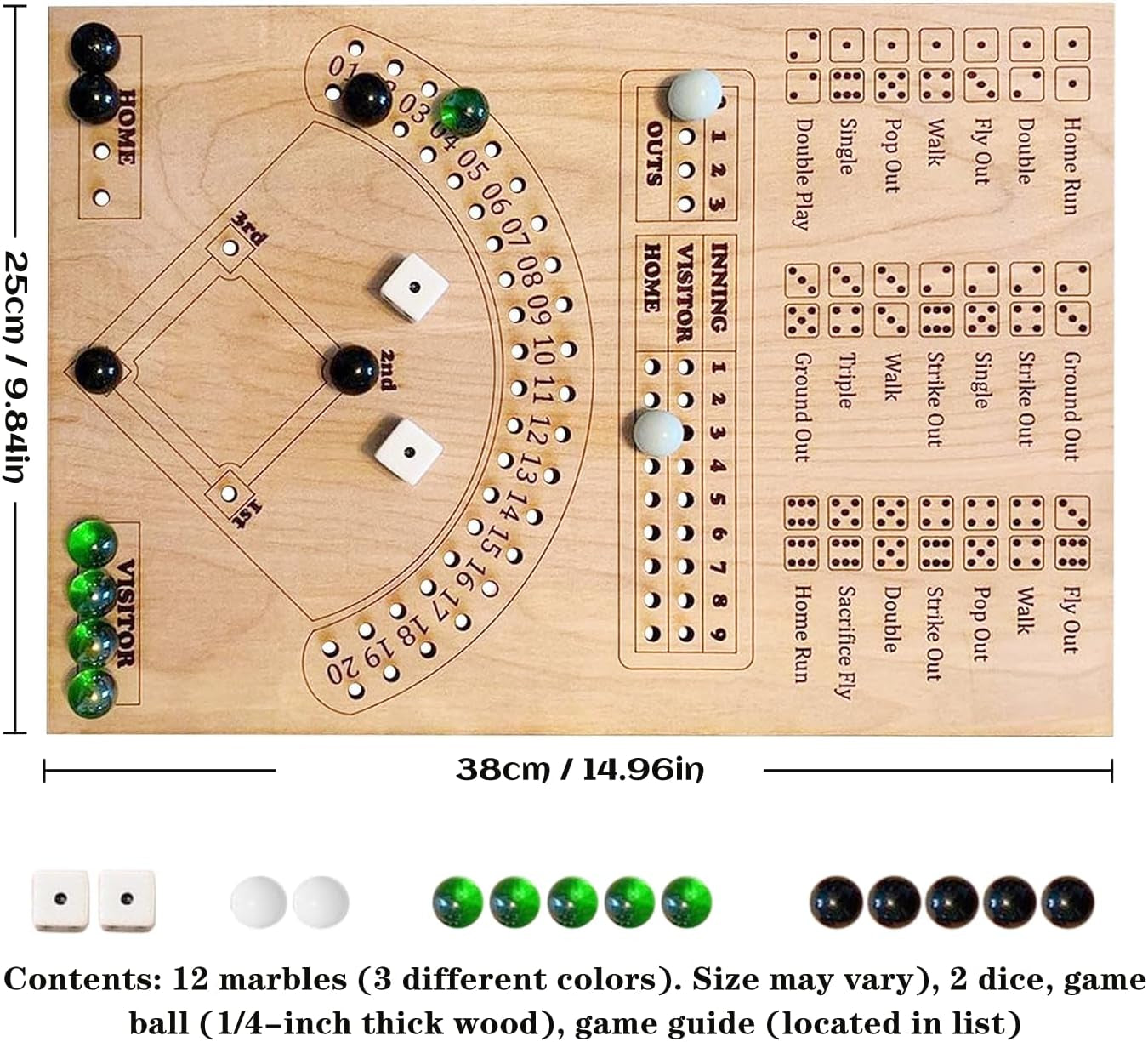 Baseball Dice Board Game for Kids & Adults