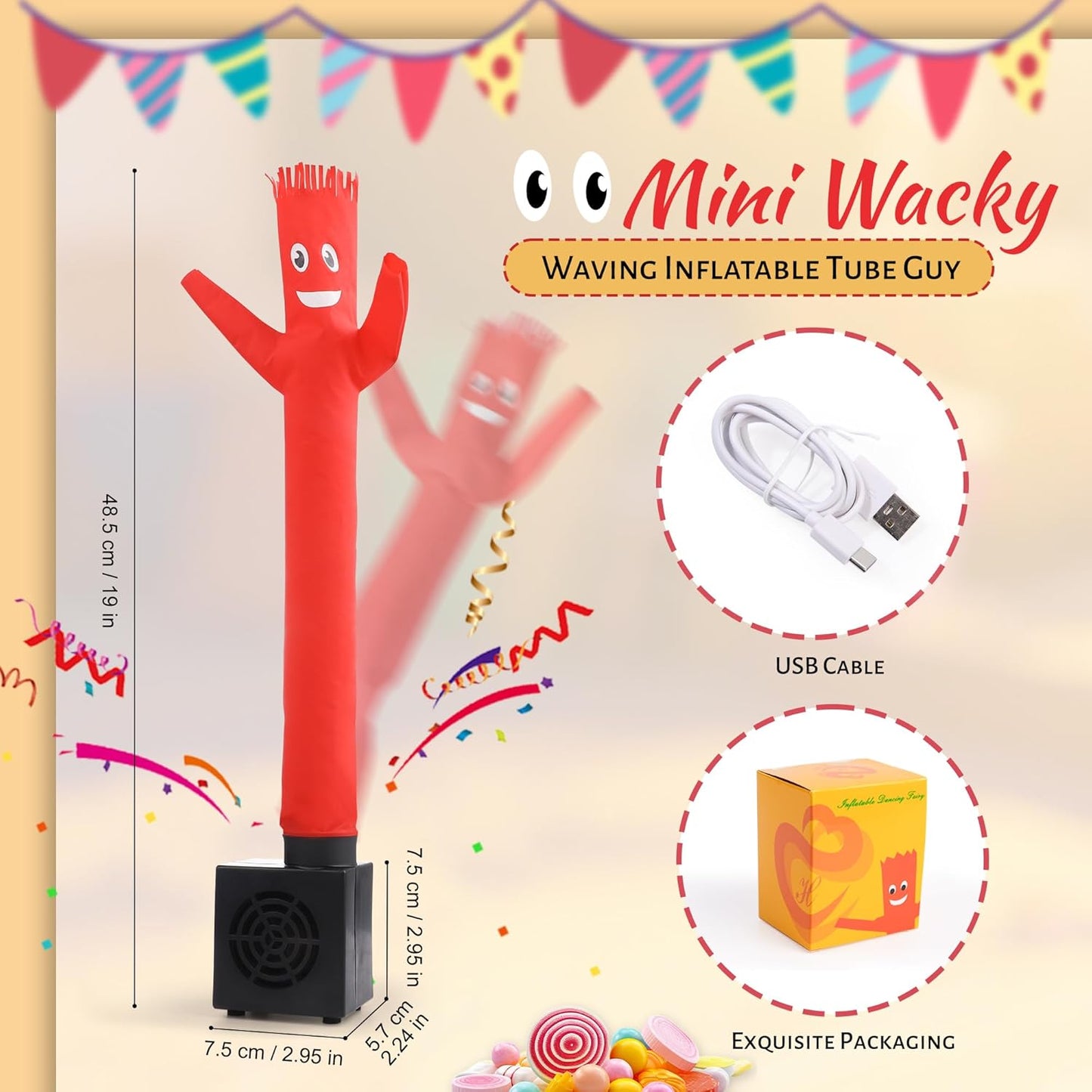 Mini Wacky Waving Inflatable Tube Guy with Blower