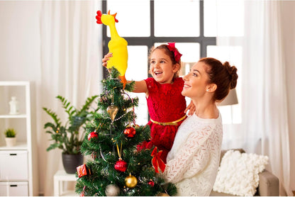 Hilarious Rubber Chicken Christmas Tree Topper