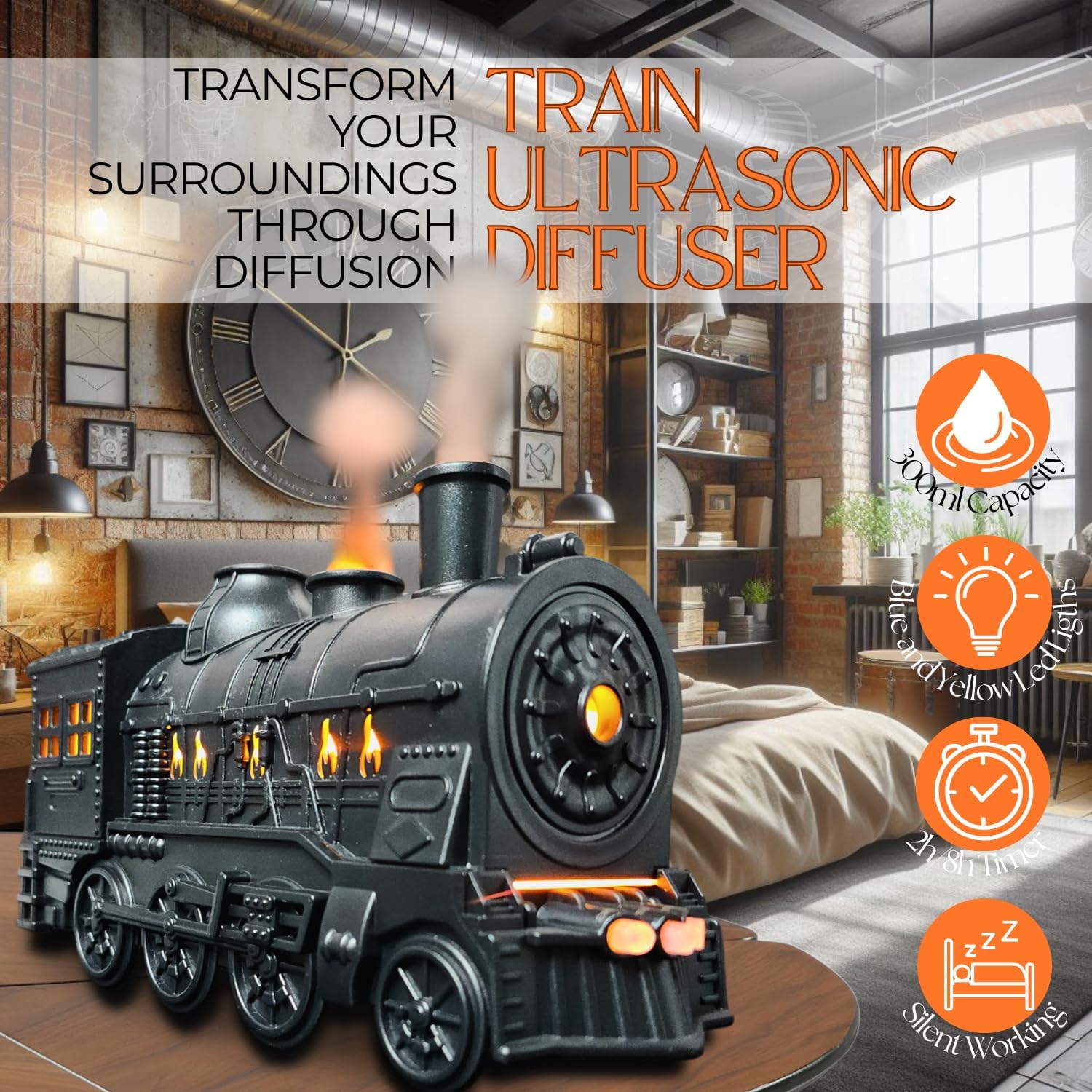 Relaxation Express: Train Essential Oil Diffuser