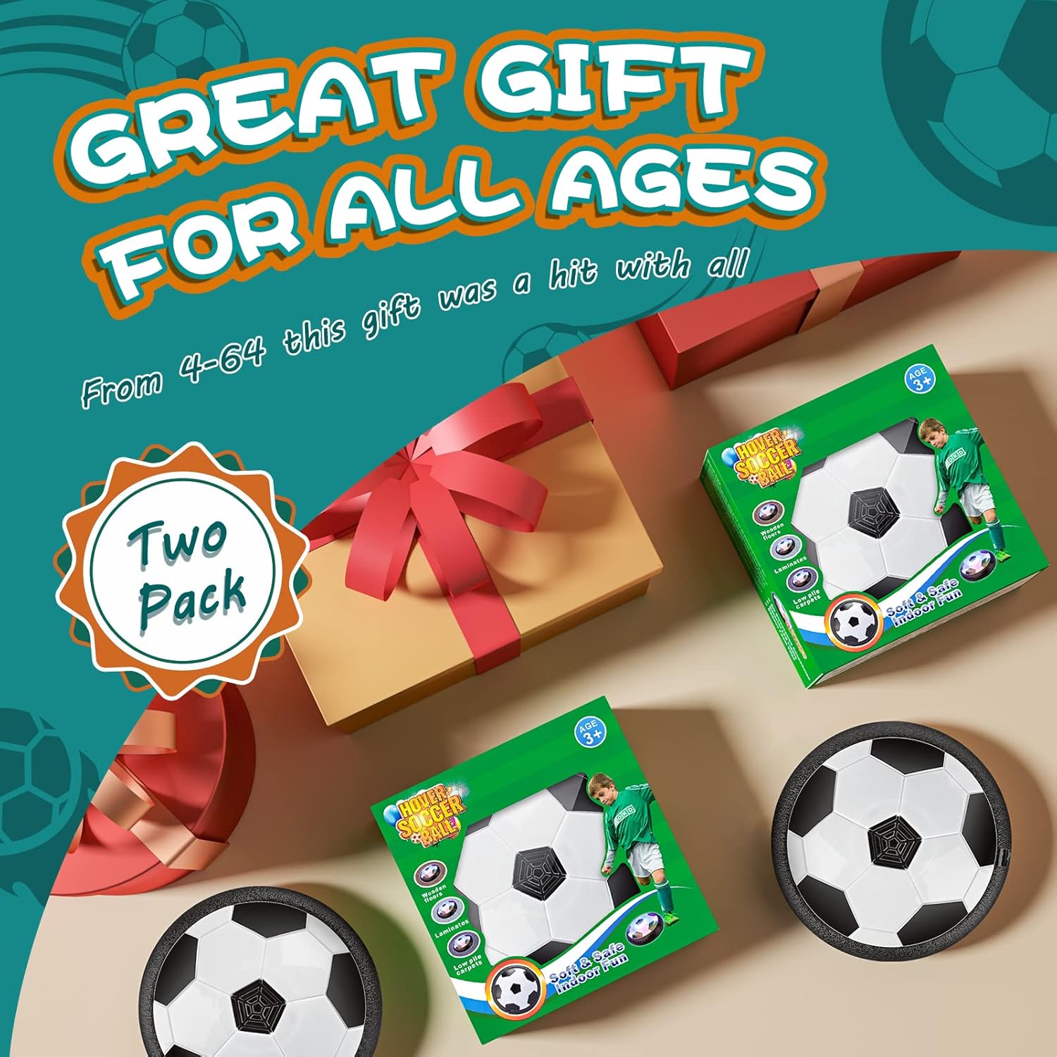 2 Pack Hover Soccer Ball